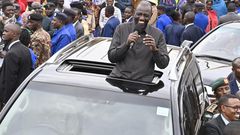 President William Ruto addresses a crowd in Chogoria, Tharaka Nithi County on July 13, 2023