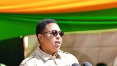 Public Service, Gender and Affirmative Action CS Aisha Jumwa speaking at the National Youth Service headquarters in Nairobi on January 27, 2023