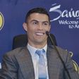 Ronaldo at his unveiling press conference for Al-Nassr