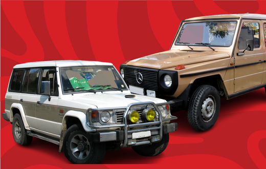 Pajero (left) and 1990 Mercedes Benz G