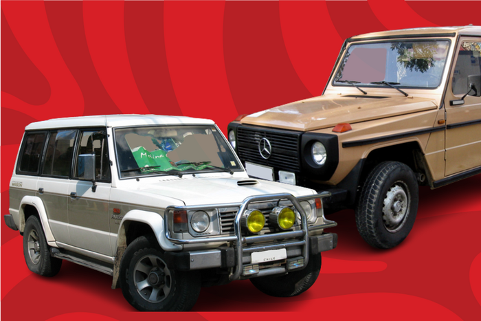 Pajero (left) and 1990 Mercedes Benz G