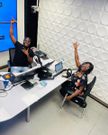 Radio presenters Chito Ndhlovu and Cyd Wambui