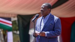 Prime Cabinet Secretary Musalia Mudavadi  addressing congregants at an Interdenominational Prayer Service that was also attended by President William Ruto at the Approved School Grounds, Kakamega County on Sunday, February 4, 2024