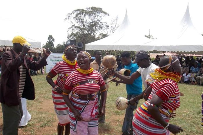 Members of the Kuria community engaging in a traditional dance