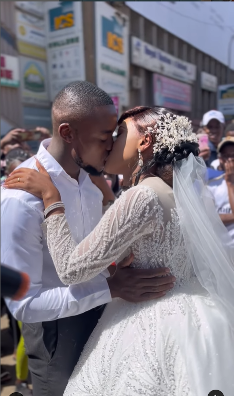 A couple, Angie Chege and Sanja Nyamwega ties the knot on the streets of Nairobi ( Angie Chege Instagram)