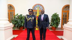 Outgoing Inpsector General of Police Japheth Koome and President William Ruto (1)