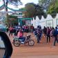 Examiners leave St Francis Girls Mangu High School after the examination centre was closed following a strike