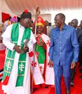 President William Ruto with clerics during a church service at A.I.P.C.A Ndogino, Nyandarua County on July 14, 2024