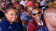 Samidoh and Karen Nyamu during DP Gachagua's sister-in-law's burial in Murang'a