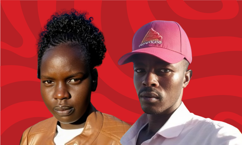 A collage of Evans Kosgei and Jackline Kimaiyo.