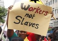 Ghanaian workers during a past protest