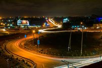 Exit 7 roundabout on the Thika Superhighway at night
