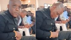 Digital strategist Dennis Itumbi found himself a victim of a minor wardrobe malfunction during a church service in Embu County on Sunday, August 14.