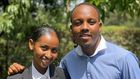 Past photo of Abel Mutua and Sarah Hassan