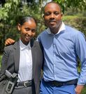 Past photo of Abel Mutua and Sarah Hassan