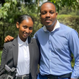 Past photo of Abel Mutua and Sarah Hassan