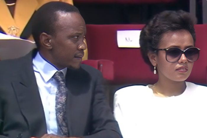 Former First Lady Margaret Kenyatta alongside her husband, former President Uhuru Kenyatta, during the Kenyatta Day (now Utamaduni Day) celebrations in 1990 at Nyayo National Stadium