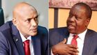 A collage photo of DCI Director Mohamed Amin and former CS Fred Matiang'i