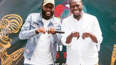 Governor Johnson Sakaja and Radio Presenter Shaffie Weru