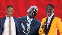 A collage of President William Ruto, Njugush and Butita