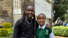 DJ Moh Spice and his daughter during admission to Alliance High School