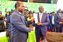 IEBC Chair Wafula Chebukati revealed that William Ruto won the presidential election after garnering 7,176,141 votes (50.49%) against Azimio la Umoja presidential candidate Raila Odinga who scored 6,942,930 (48.85%)votes.