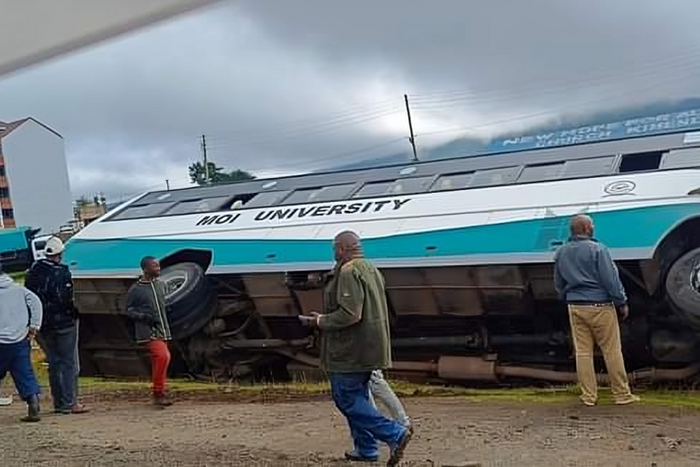 Moi University bus involved in accident along Naivasha-Nairobi Highway