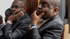 Former Treasury CS Henry Rotich and former PS Kamau Thugge during a past court appearance