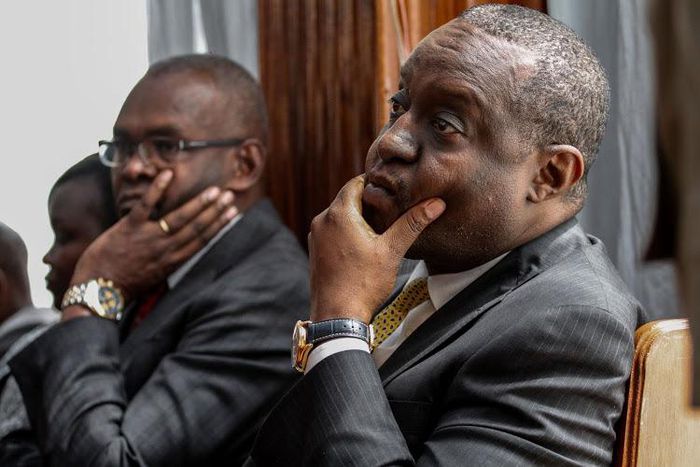 Former Treasury CS Henry Rotich and former PS Kamau Thugge during a past court appearance