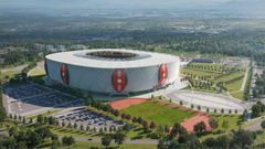 The architectural design of the Talanta Stadium