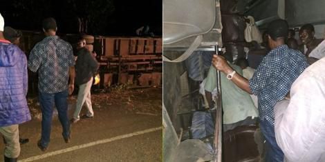 Sirisia MP John Waluke at the scene of the accident