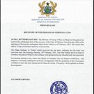 Letter from Ghana Embassy