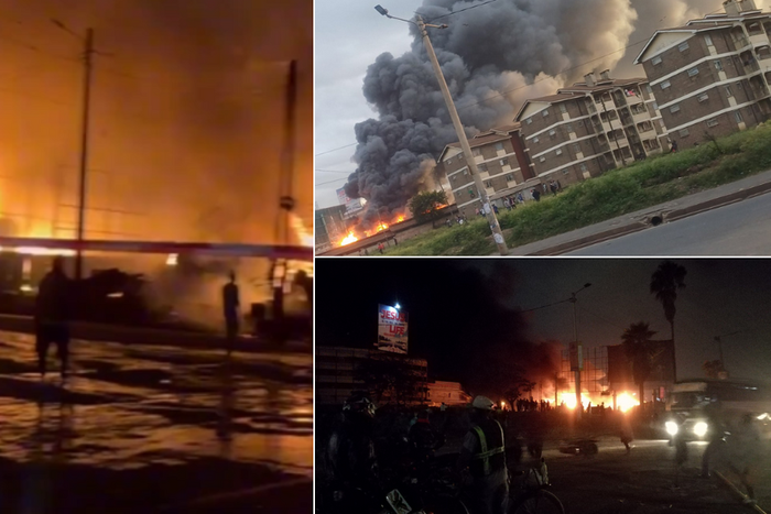 Huge fire engulfs market near City Stadium in Nairobi for hours