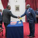 Former President Uhuru Kenyatta with former CS George Magoha at State House