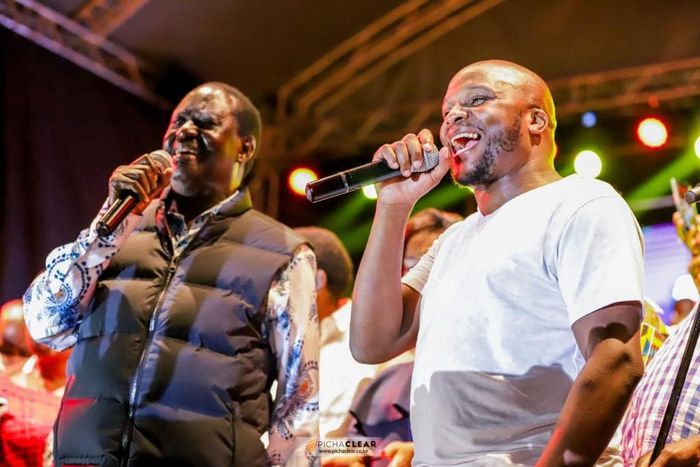 Former PM Raila Odinga and Jalang'o at Luo Festival. Jalang'o takes Luo Festival to America