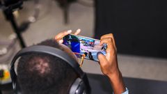 A gaming enthusiast enjoying a game