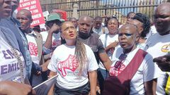 Nairobi Woman Representative Esther Passaris at the #EndFemicideKE demonstrations in Nairobi on Saturday, January 27, 2024