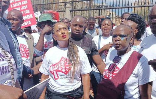 Nairobi Woman Representative Esther Passaris at the #EndFemicideKE demonstrations in Nairobi on Saturday, January 27, 2024