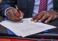CS Kipchumba Murkomen signs the renewal of the Memorandum of Understanding (MoU) on Aviation Security between Kenya and the UK