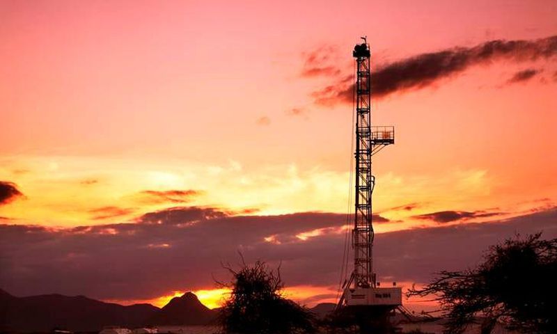 An oil rig used in drilling at the Ngamia-1 well on Block 10BB, in the Lokichar basin, which is part of the East African Rift System, is seen in Turkana County.