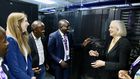 US Ambassador Meg Whitman with UK High Commissioner Jane Marriot during the groundbreaking of a new data centre in Nairobi