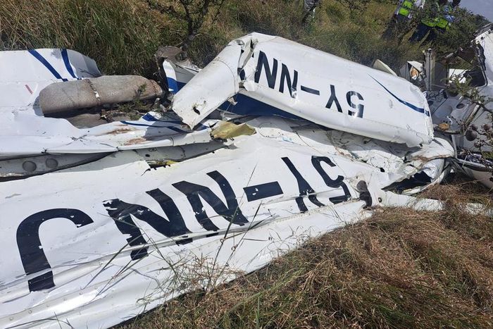 A plane that crashed at Nairobi National Park after colliding with another plane mid-air on March 5, 2024