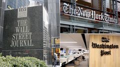 A collage of The Wall Street Journal, The New York Times and The Washington Post