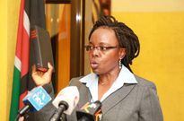 Margaret Nyakango during her swearing in ceremony as Controller of Budget