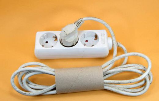 Toilet paper tubes or core in use