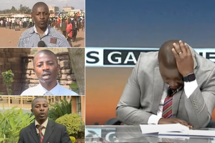 A collage of Francis Gachuri at different stages of his career at Citizen TV