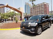 President William Ruto arriving in Parliament in a Toyota Landcruiser 200 series