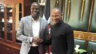 File image of Kiharu MP Ndindi Nyoro with his Embakasi East counterpart Babu Owino