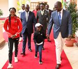 President William Ruto meets Faith Kipyegon at State House, Nairobi on June 13, 2023
