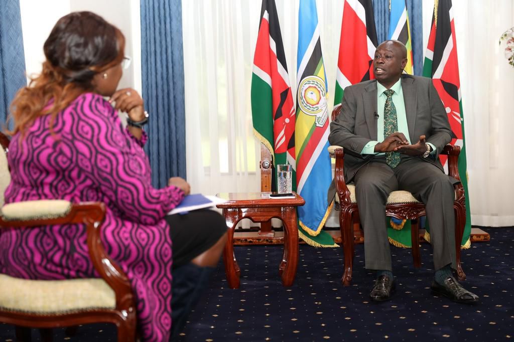 Deputy President Rigathi Gachagua during an interview with Inooro FM